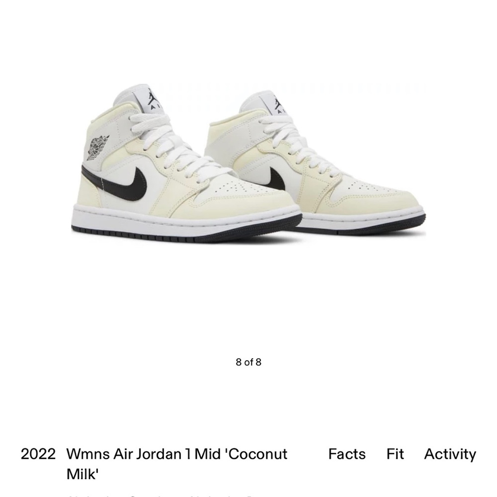 Air Jordan 1 Mid| Coconut Milk, White, & Black | Women’s Size 9